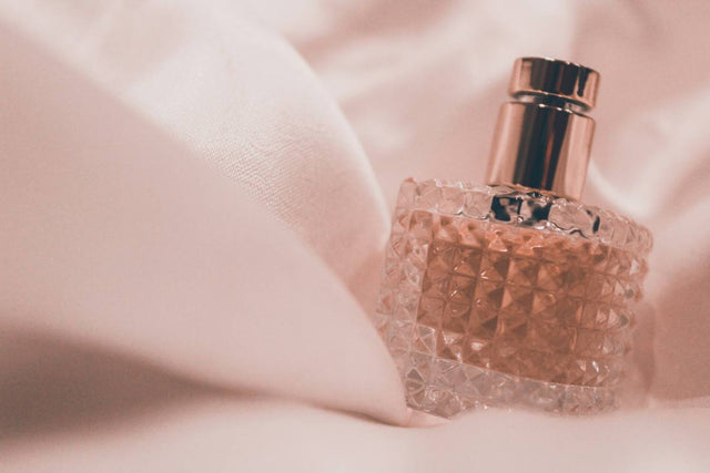 Perfume bottle with crystals
