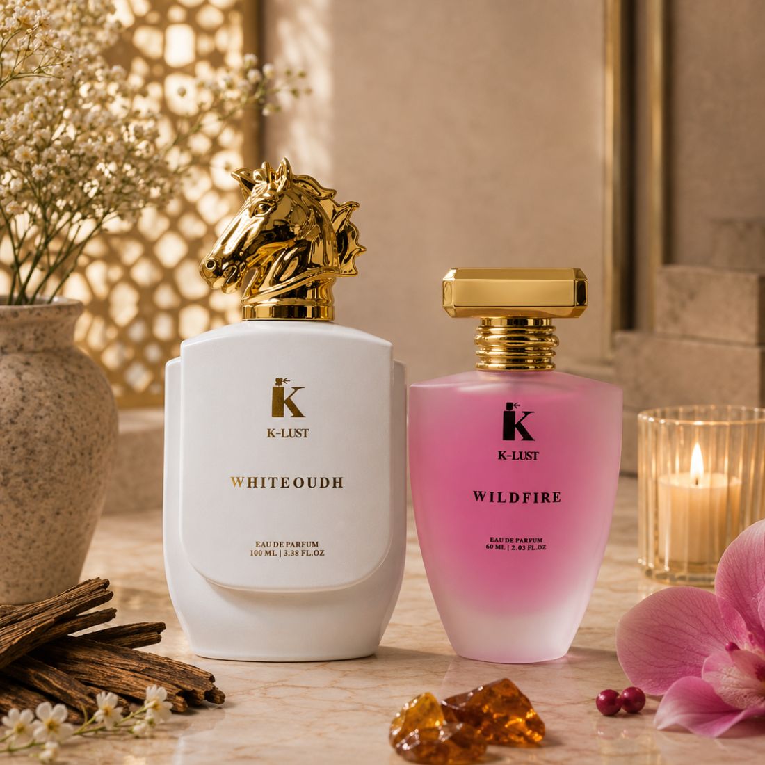 K-LUST (Buy 1 Get 1 Combo) Long Lasting Perfume Gift Set  | Premium Eau De Parfum Collection for Men, Women & Couples | Perfume Combo