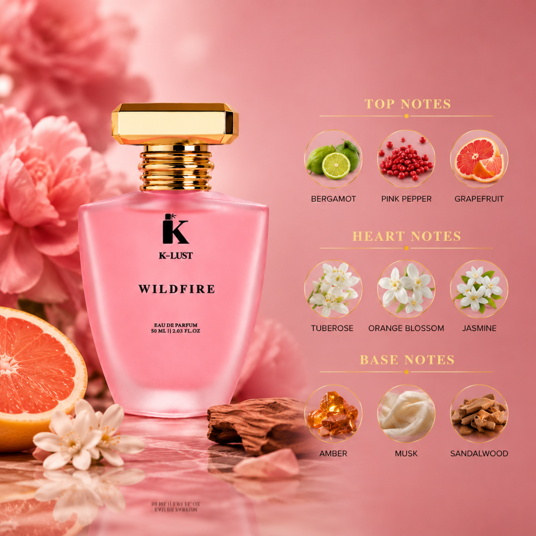 K-Lust Wild Fire Perfume for Women – Bold & Long-Lasting Fragrance 60ml