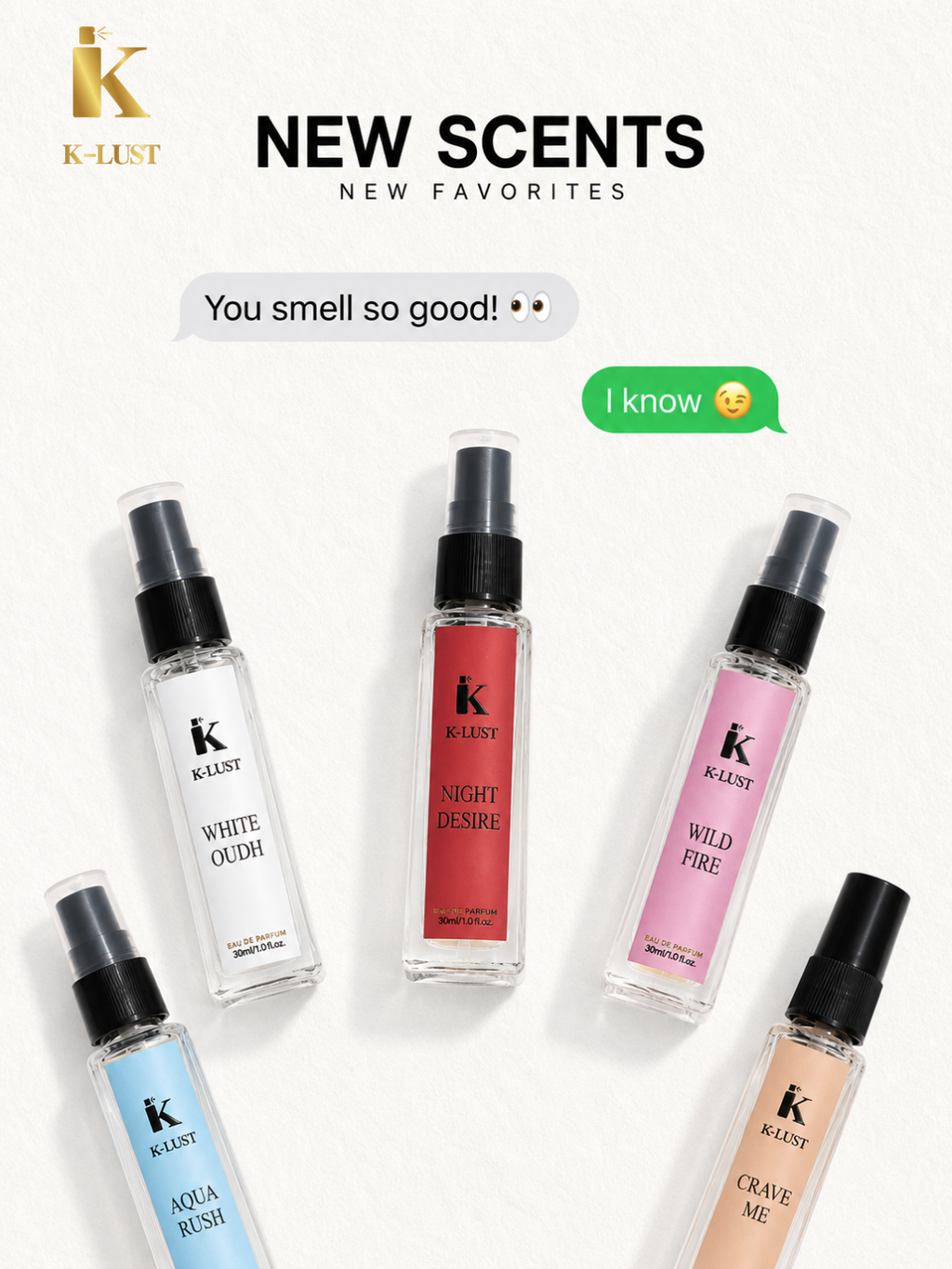 K-Lust Luxury Perfume Gift Set for Men & Women – Mini Fragrance Combo Pack | 5 x 8ml