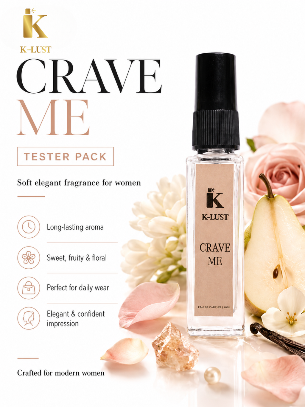 K-Lust Luxury Perfume Gift Set for Men & Women – Mini Fragrance Combo Pack | 5 x 8ml