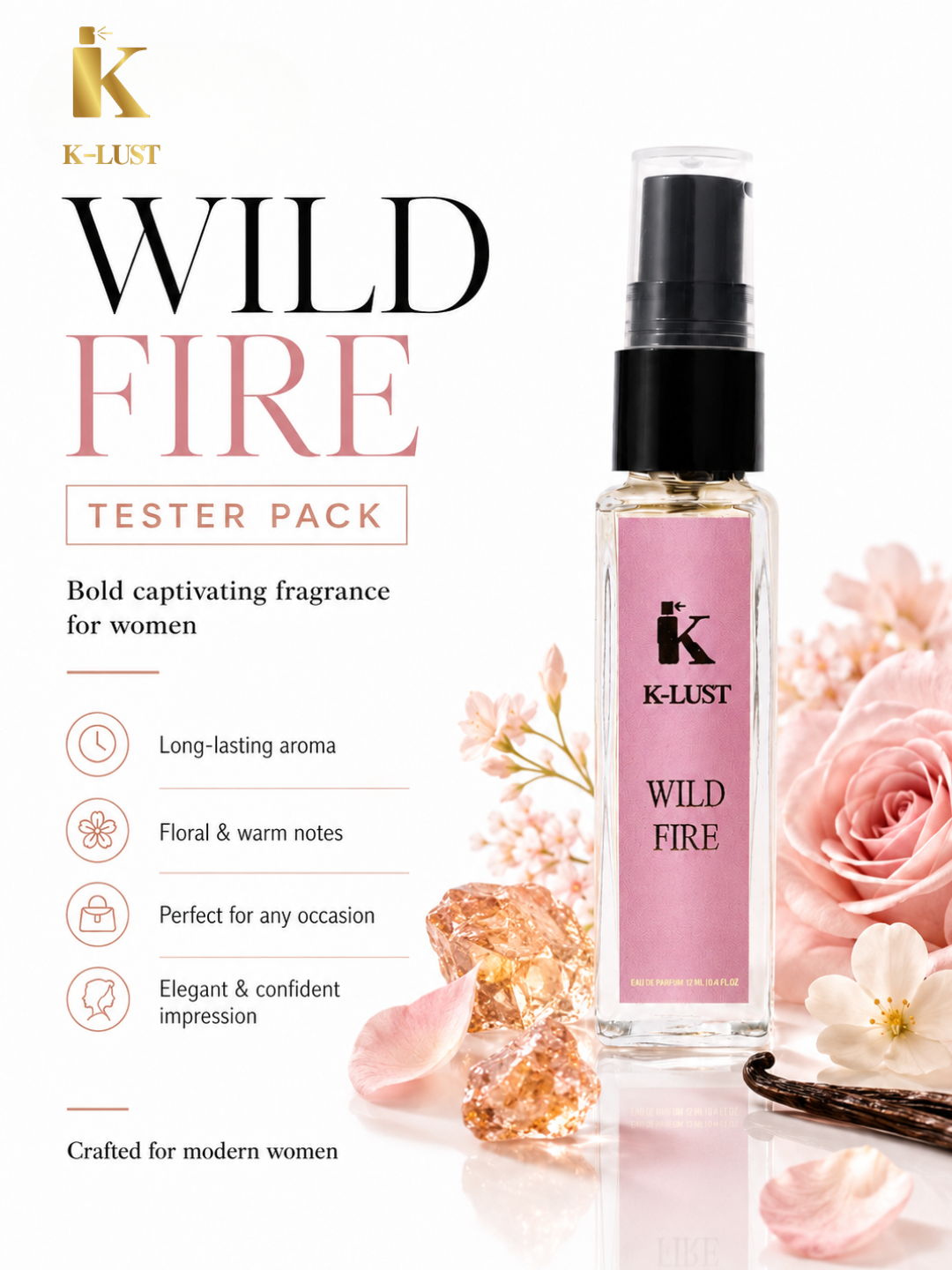 K-Lust Luxury Perfume Gift Set for Men & Women – Mini Fragrance Combo Pack | 5 x 8ml