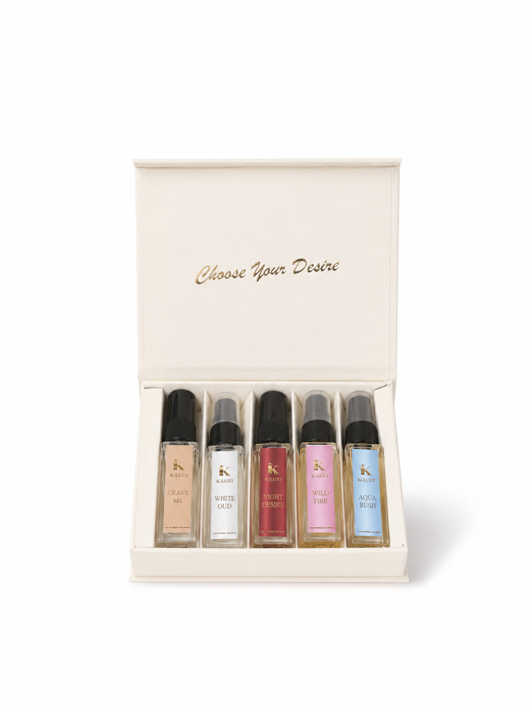 K-Lust Luxury Perfume Gift Set for Men & Women – Mini Fragrance Combo Pack | 5 x 8ml