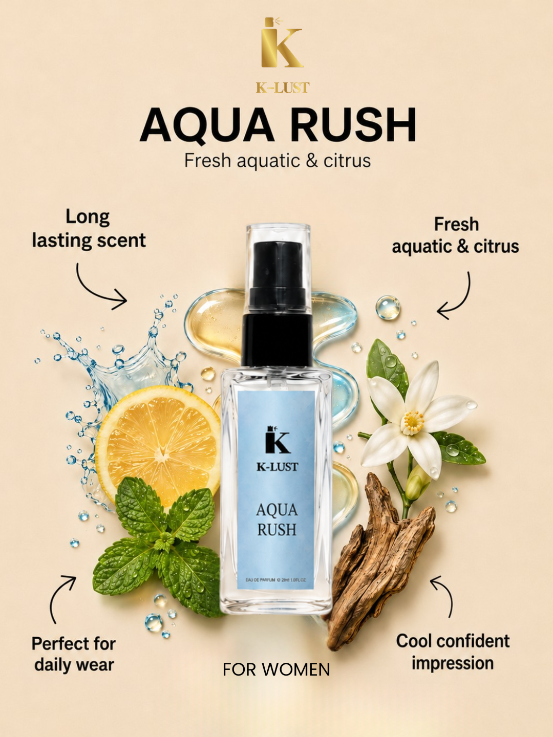 K-Lust Luxury Perfume Gift Set for Men & Women – Mini Fragrance Combo Pack | 5 x 8ml
