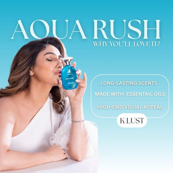 K-LUST Aqua Rush Perfume for Men Fresh Aquatic Long Lasting Eau De Parfum